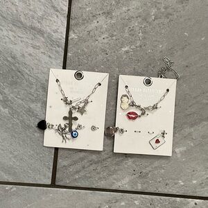 Urban Outfitters Silver add aCharm Necklace Set